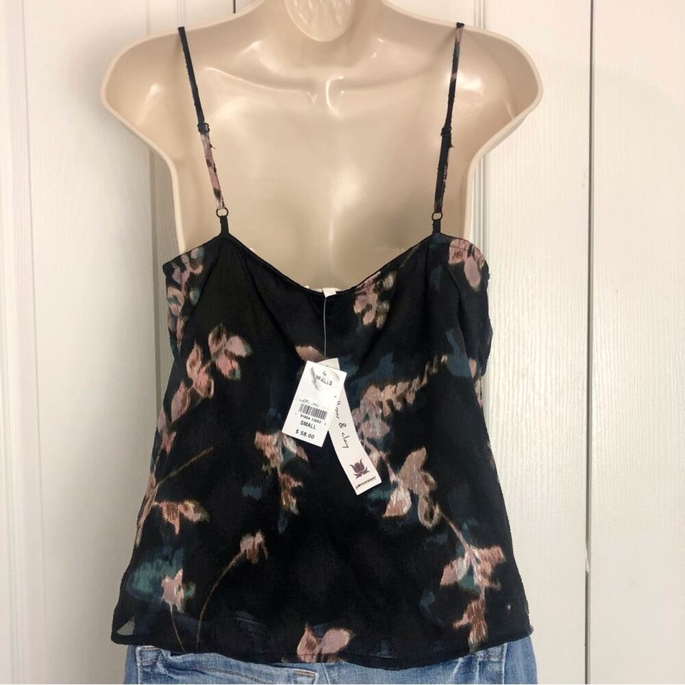 NWT Willow & Clay Black Floral Tank Top - Picture 15 of 16